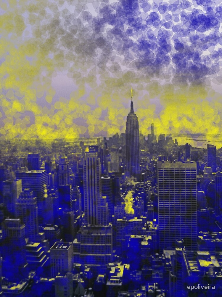 Colorful Blue and Yellow Dream New York by epoliveira