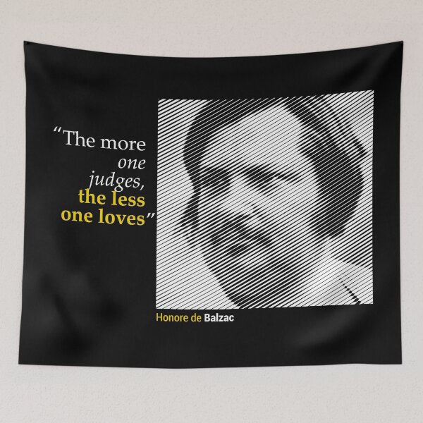 Item preview, Honore de Balzac's Portrait with a Love Quote (inverse) designed and sold by emotica.