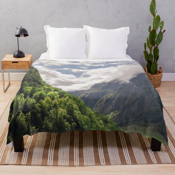 Item preview, Green Beautiful forest Mountain with clouds over the sky designed and sold by Durgaa D.