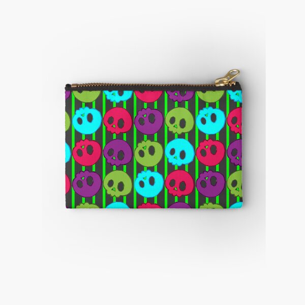 Item preview, Neon Skulls Gray and Green stripe Halloween designed and sold by Artimas.