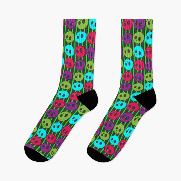 Item preview, Neon Skulls Gray and Green stripe Halloween designed and sold by Artimas.