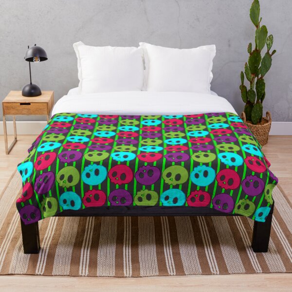 Item preview, Neon Skulls Gray and Green stripe Halloween designed and sold by Artimas.