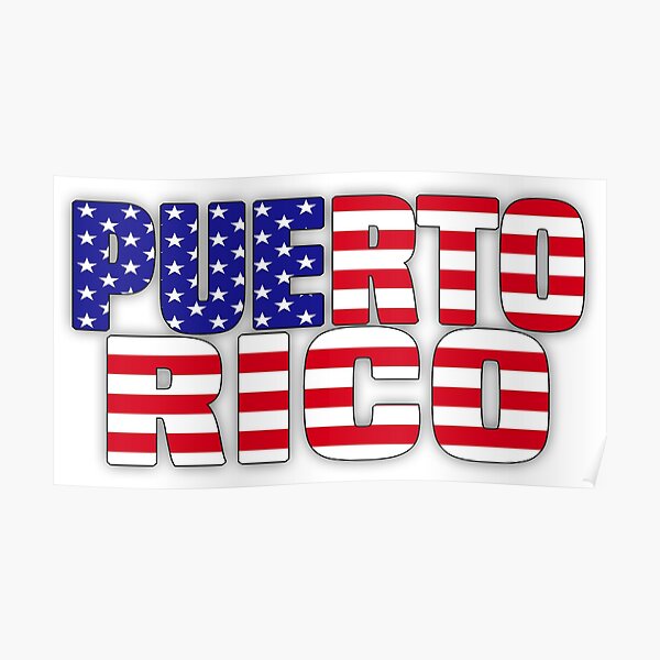 Flag Of Puerto Rico Sticking In Coffee Art Print Home Decor Wall Art Poster C