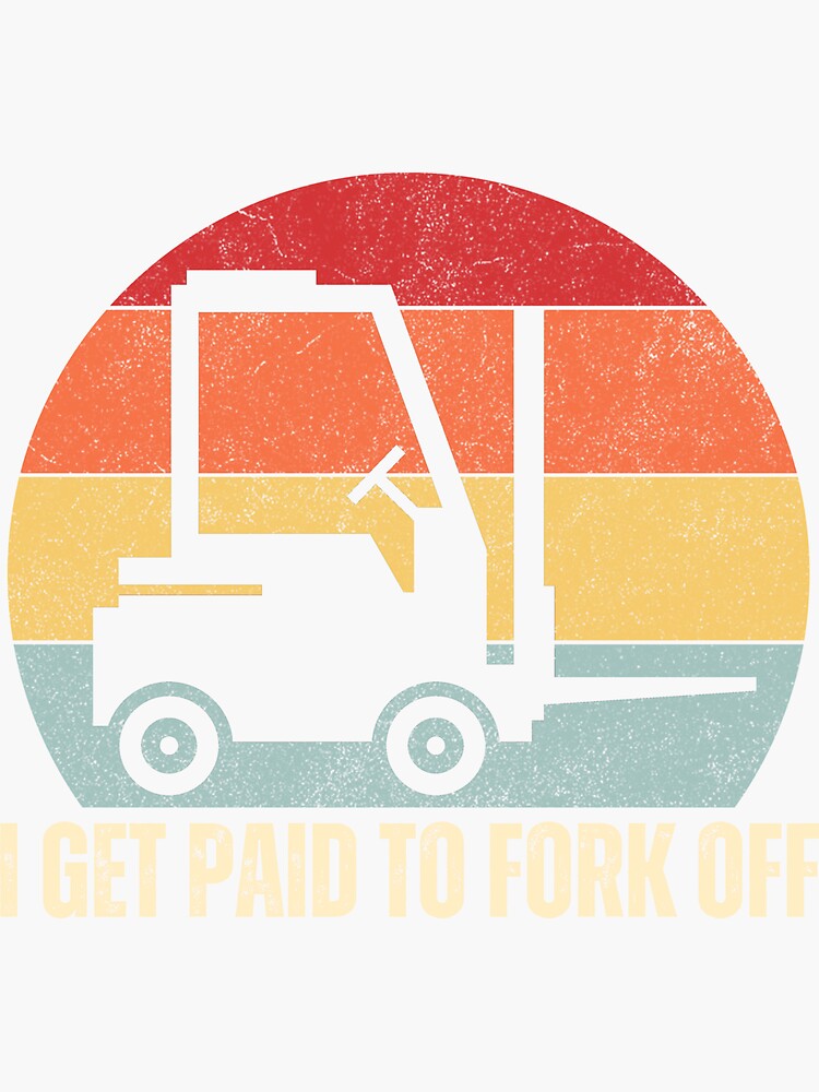 "Retro Sunset Forklift Truck Operator Jokes" Sticker for Sale by