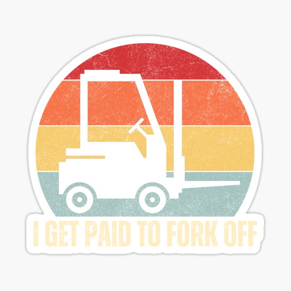 "Retro Sunset Forklift Truck Operator Jokes" Sticker for Sale by