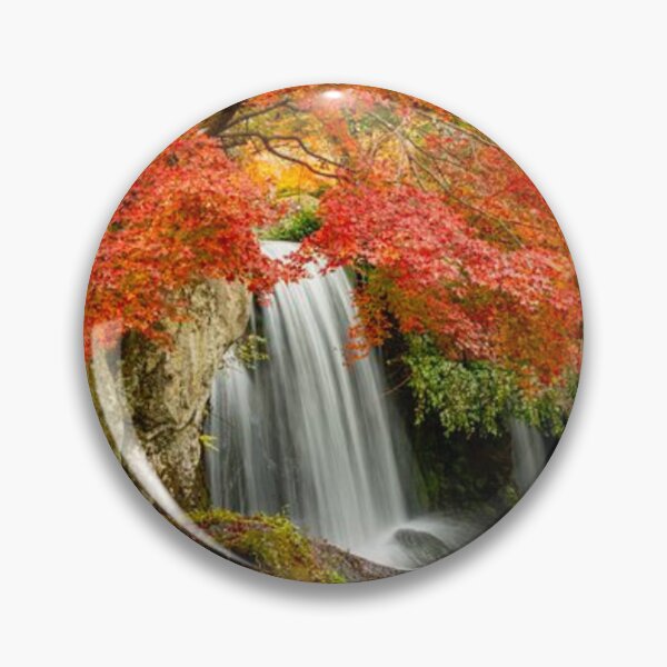 Item preview, Beautiful waterfall inside the autumn forest designed and sold by Durgaa D.