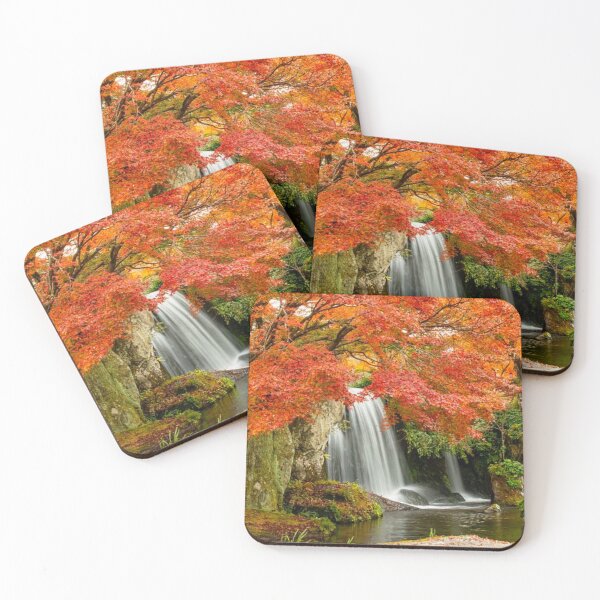 Item preview, Beautiful waterfall inside the autumn forest designed and sold by Durgaa D.
