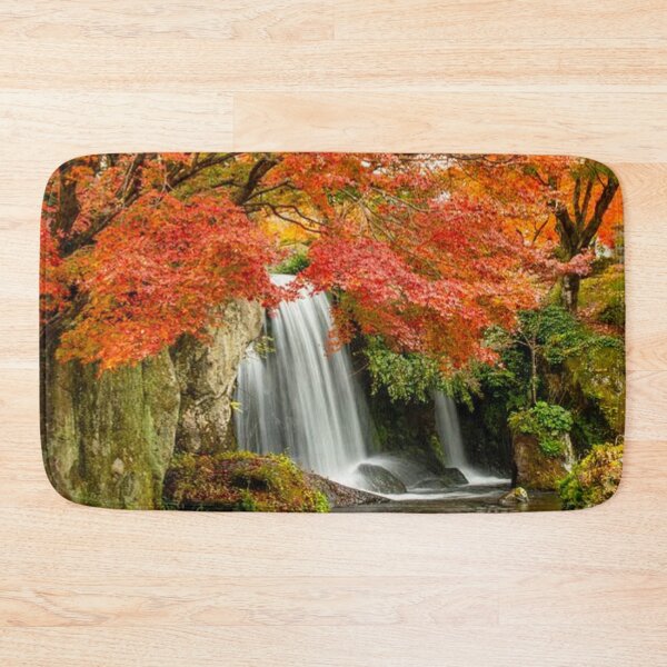 Item preview, Beautiful waterfall inside the autumn forest designed and sold by Durgaa D.