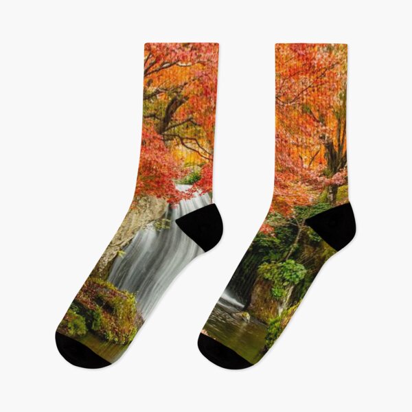 Item preview, Beautiful waterfall inside the autumn forest designed and sold by Durgaa D.