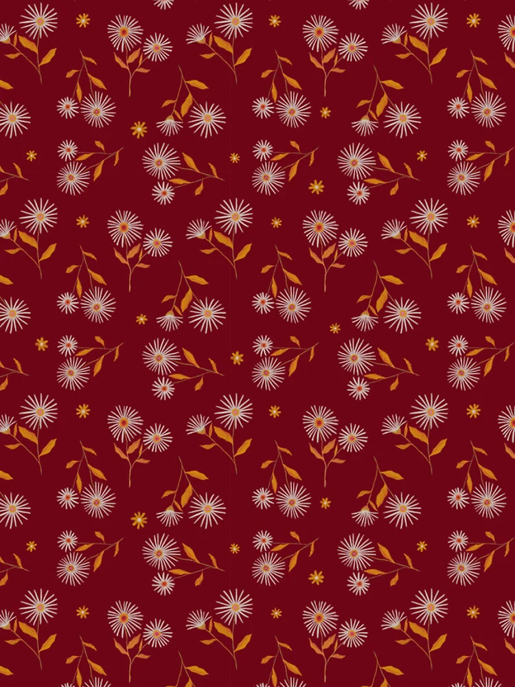 Thumbnail 4 of 4, iPhone Case, Fall Fleabane Repeating Floral Pattern designed and sold by RDevane.