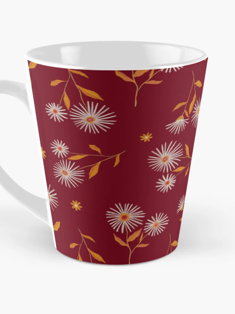 Thumbnail 3 of 4, Coffee Mug, Fall Fleabane Repeating Floral Pattern  designed and sold by RDevane.