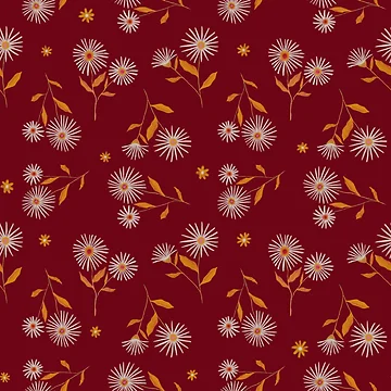 Artwork thumbnail, Fall Fleabane Repeating Floral Pattern by RDevane