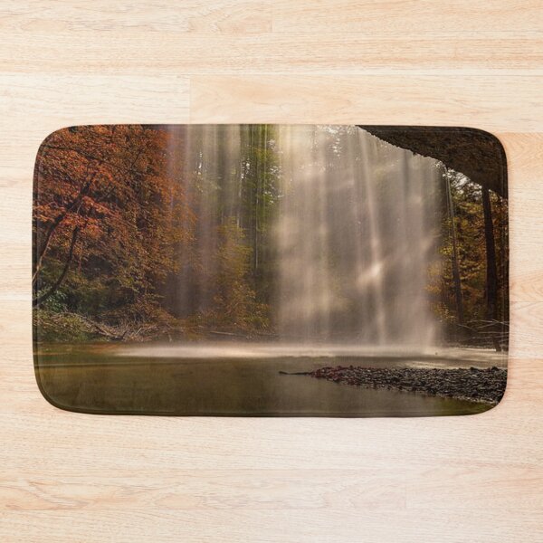Item preview, Beautiful waterfall inside the autumn forest designed and sold by Durgaa D.