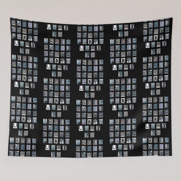 Item preview, alphabet print in blue designed and sold by chipsandsalsa.