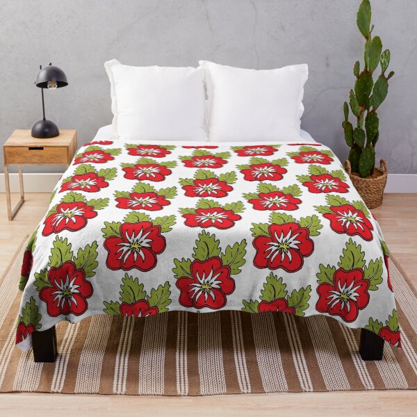 Item preview, Single wild red pansy cartoon flower illustration designed and sold by AngelDawnDesign.
