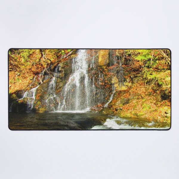Item preview, Beautiful waterfall inside autumn forest  designed and sold by Durgaa D.