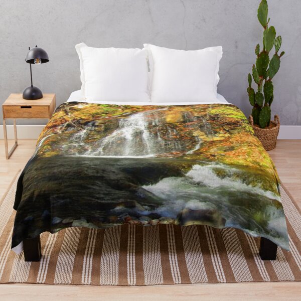 Item preview, Beautiful waterfall inside autumn forest  designed and sold by Durgaa D.