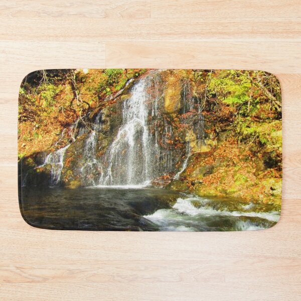 Item preview, Beautiful waterfall inside autumn forest  designed and sold by Durgaa D.