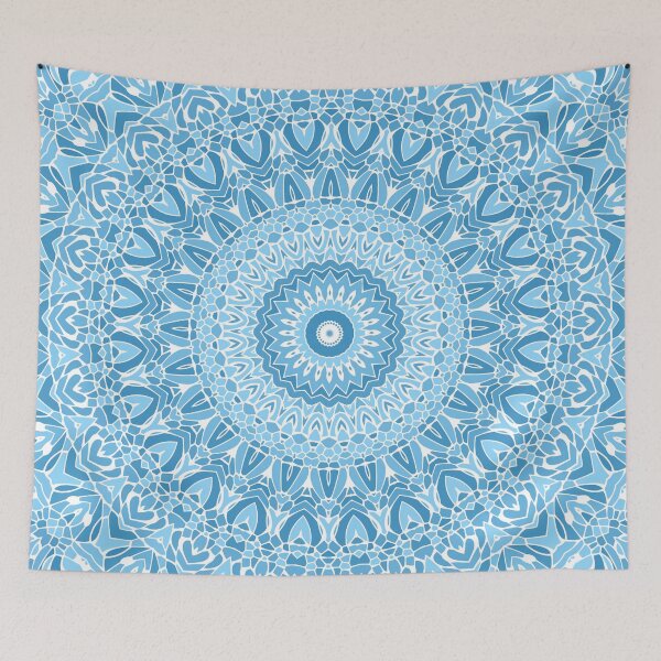 Item preview, Bluer Than Blue Mandala designed and sold by Kelly Dietrich Mandala & Fractal Art.