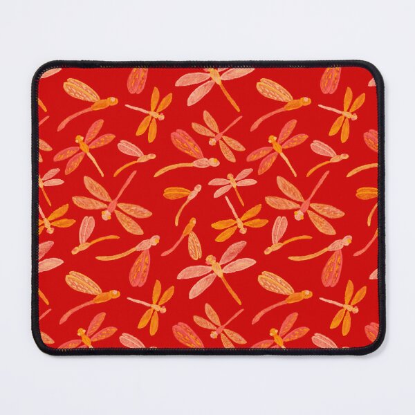 Item preview, Dragonflies & Damselflies Pattern - Autumn Fire Palette & Rosso Corsa designed and sold by EcoElsa.