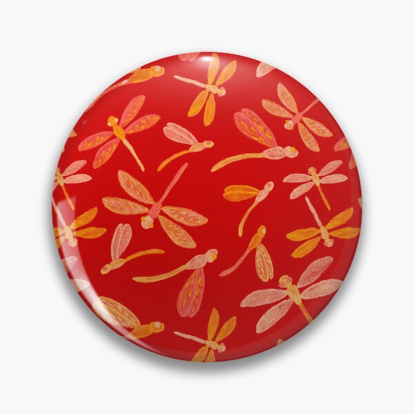 Item preview, Dragonflies & Damselflies Pattern - Autumn Fire Palette & Rosso Corsa designed and sold by EcoElsa.