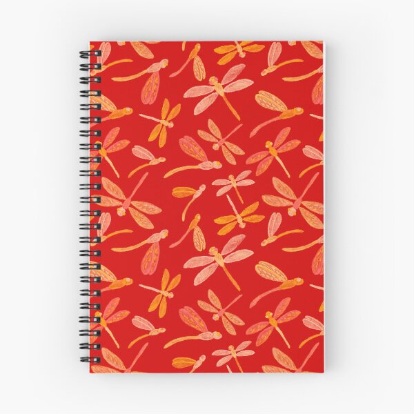Item preview, Dragonflies & Damselflies Pattern - Autumn Fire Palette & Rosso Corsa designed and sold by EcoElsa.