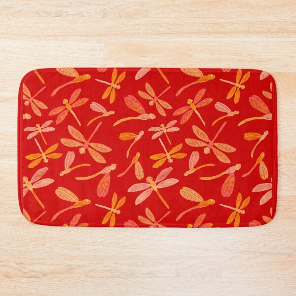 Item preview, Dragonflies & Damselflies Pattern - Autumn Fire Palette & Rosso Corsa designed and sold by EcoElsa.