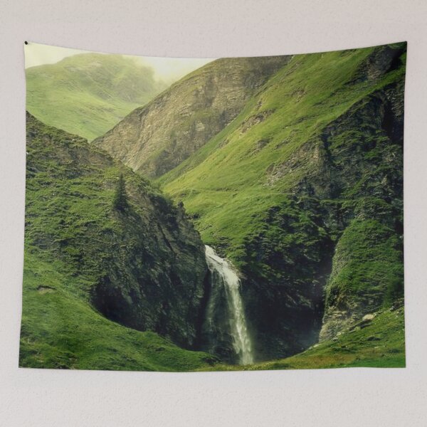 Item preview, Waterfall and green Mountains forest designed and sold by Durgaa D.