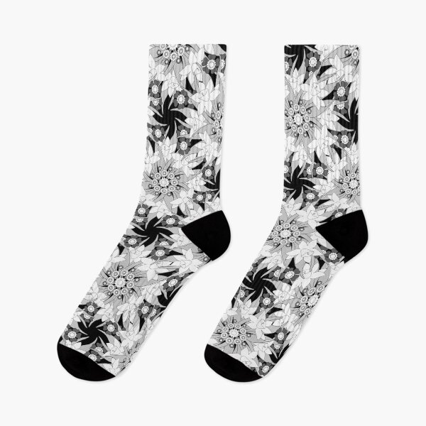 Item preview, Black and white seamless floral pattern.  designed and sold by fuzzyfox.