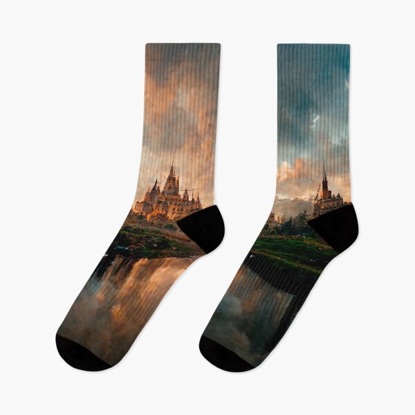 Item preview, Castle on a River designed and sold by ArtMadeByAI.