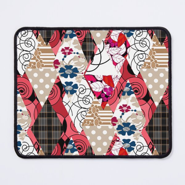 Item preview, Ornamental pattern patchwork design print with geometrical elements designed and sold by fuzzyfox.