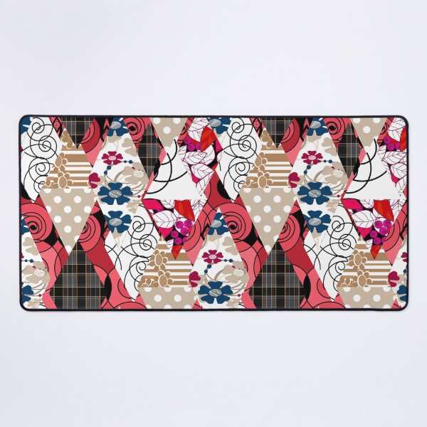 Item preview, Ornamental pattern patchwork design print with geometrical elements designed and sold by fuzzyfox.