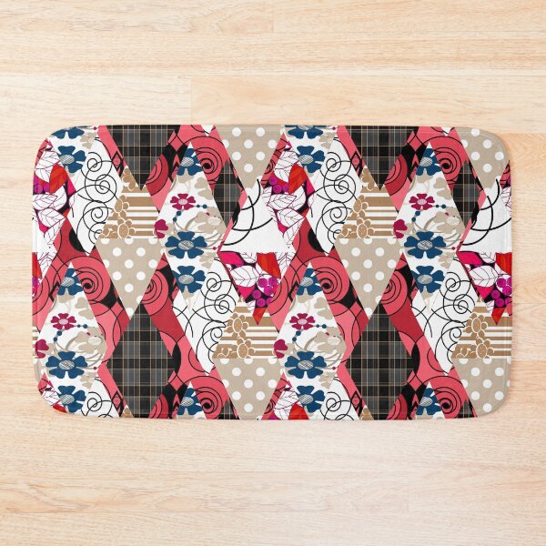 Item preview, Ornamental pattern patchwork design print with geometrical elements designed and sold by fuzzyfox.