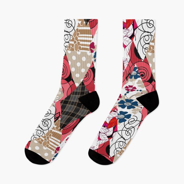 Item preview, Ornamental pattern patchwork design print with geometrical elements designed and sold by fuzzyfox.