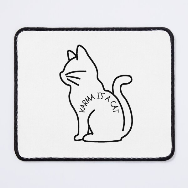 Item preview, Karma is a cat kitten lover swiftie fan revenge t shirt, cat mug, cat sticker designed and sold by Paintingladycat.