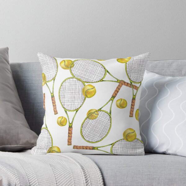 Item preview, pattern with tennis rackets with tennis balls. color pencil designed and sold by lisenok.