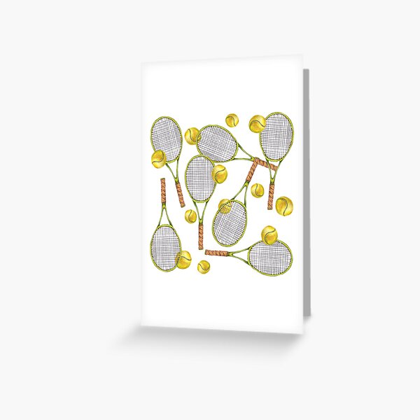 Item preview, pattern with tennis rackets with tennis balls. color pencil designed and sold by lisenok.