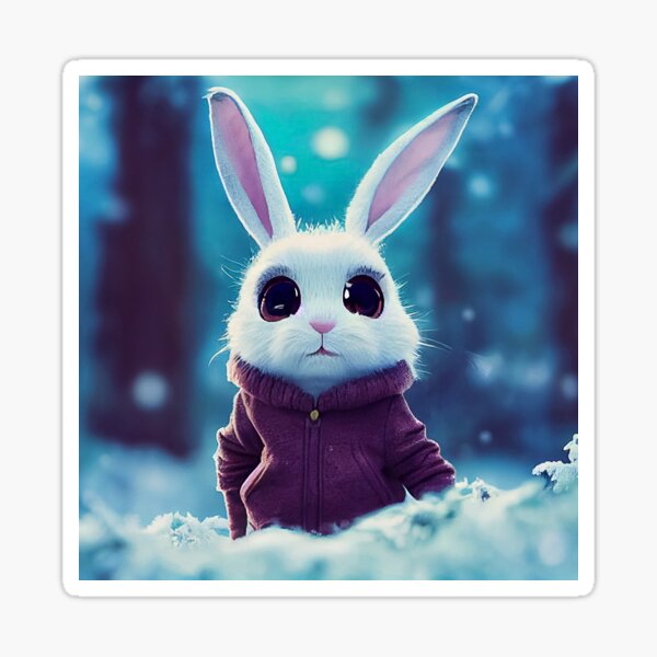 Cute Bunny Rabbit with big round eyes | Sticker