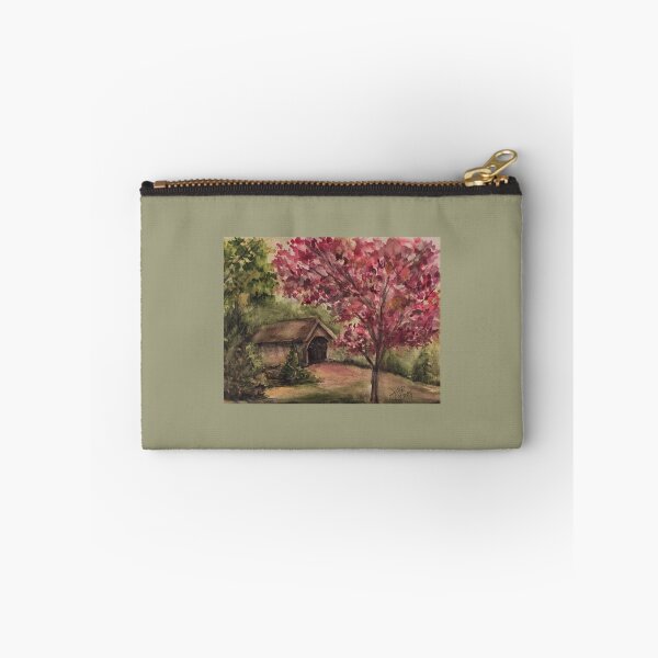 Item preview, covered bridge in autumn designed and sold by paintingsbyk.