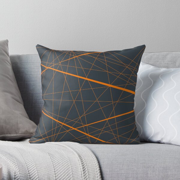 Grey and orange outlet pillows