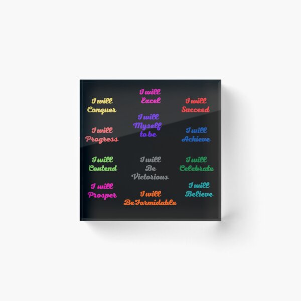 Item preview, I WILL Positive Affirmation stickers packs and tshirts  designed and sold by Pugnaciousprint.