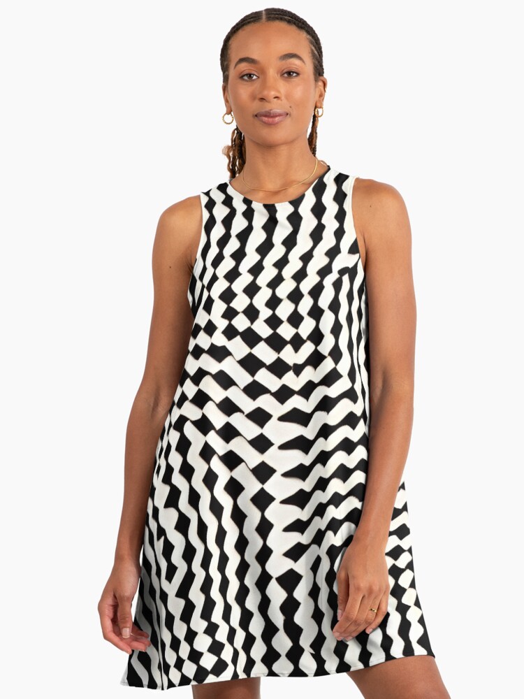 optical illusion art - checkered " A-Line Dress for Sale by Boostbar9 |  Redbubble