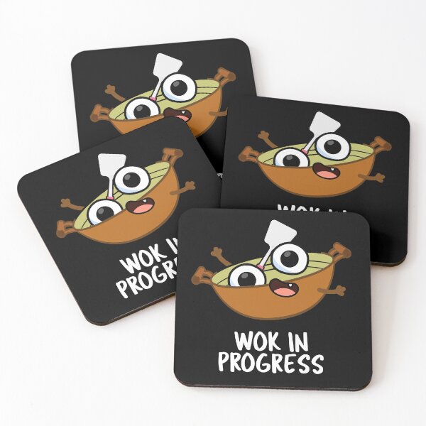 Item preview, Wok In Progress Funny Cooking Puns (Dark BG) designed and sold by punnybone.