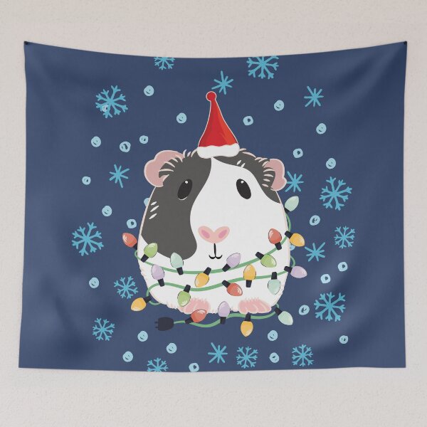 Item preview, Christmas Guinea Pig - Black and White designed and sold by Lulupainting.