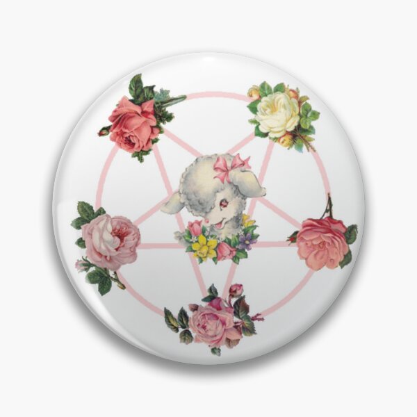 Item preview, floral satanic baby lamb  designed and sold by pinkmansion.