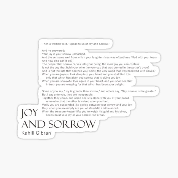 Item preview, Kahlil Gibran Poem. Joy and Sorrow. Quote. designed and sold by theiseng.