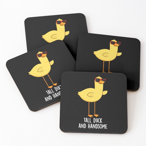 Item preview, Tall Duck And Handsome Funny Animal Puns (Dark BG) designed and sold by punnybone.