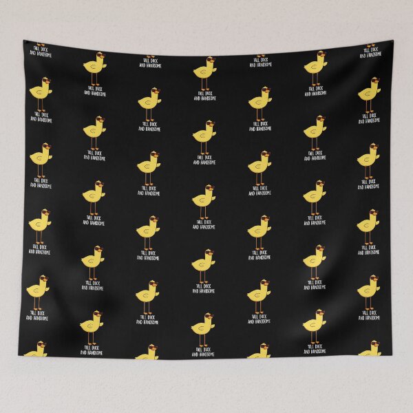 Item preview, Tall Duck And Handsome Funny Animal Puns (Dark BG) designed and sold by punnybone.