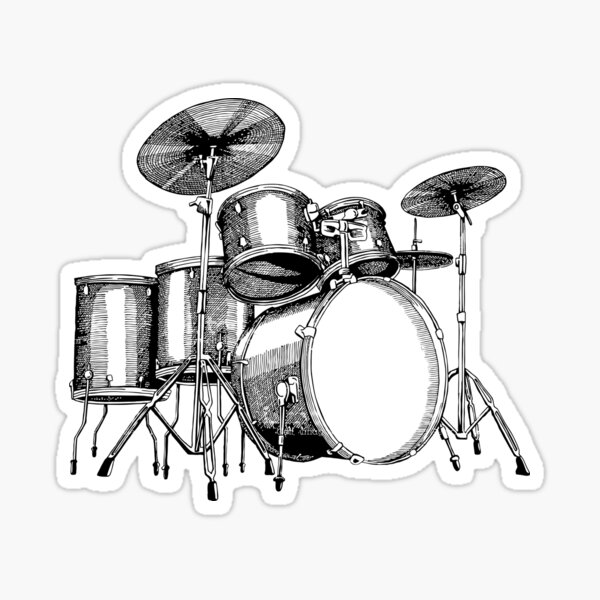 "Drum set" Sticker for Sale by Schandre Redbubble