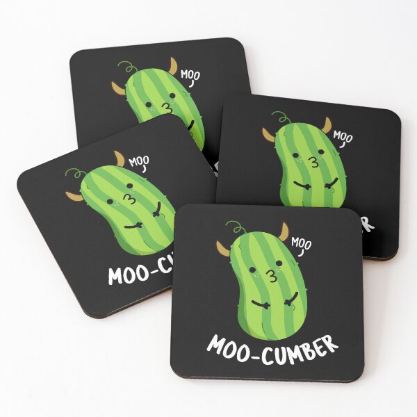Item preview, Moo-cumber Funny Cucumber Puns (Dark BG) designed and sold by punnybone.